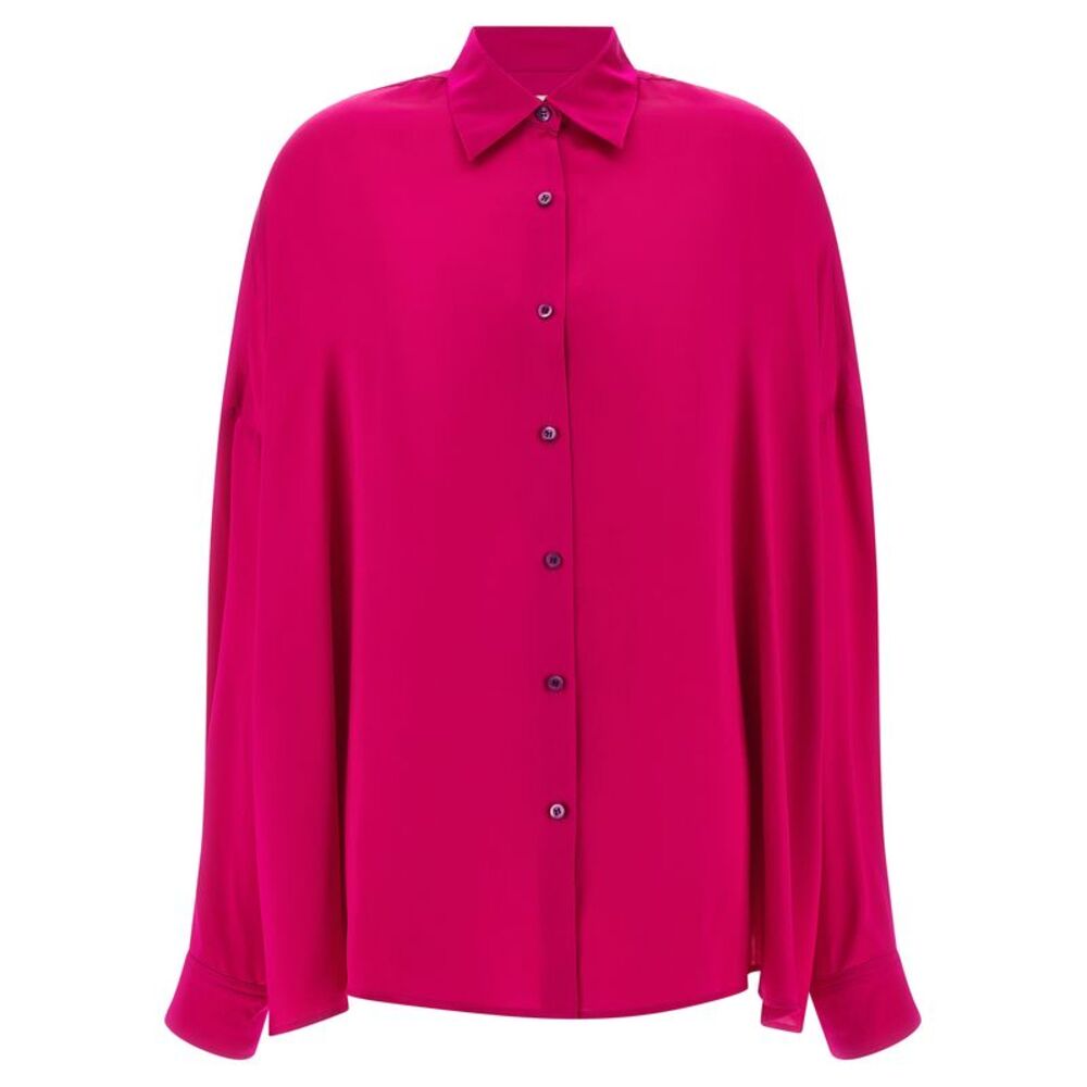 Dries Van Noten Fuchsia Silk Women's Blouse